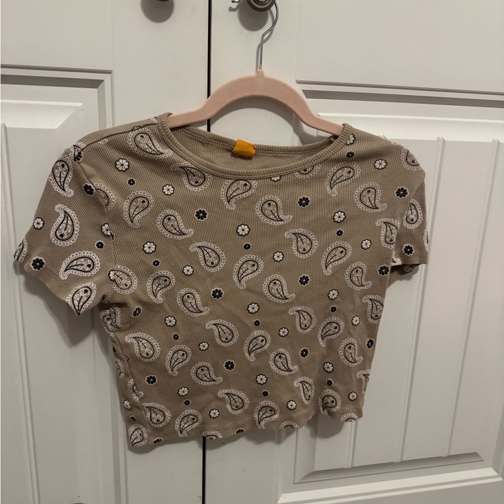 Paisley Print Crop Top
